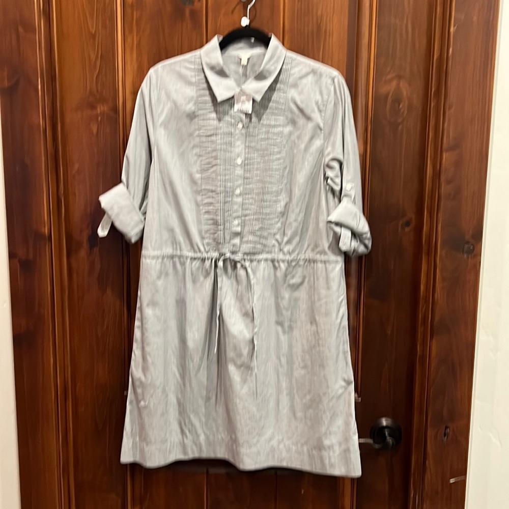 J. Crew Medium Chambray Blue Cotton Knee-Length Cotton Dress